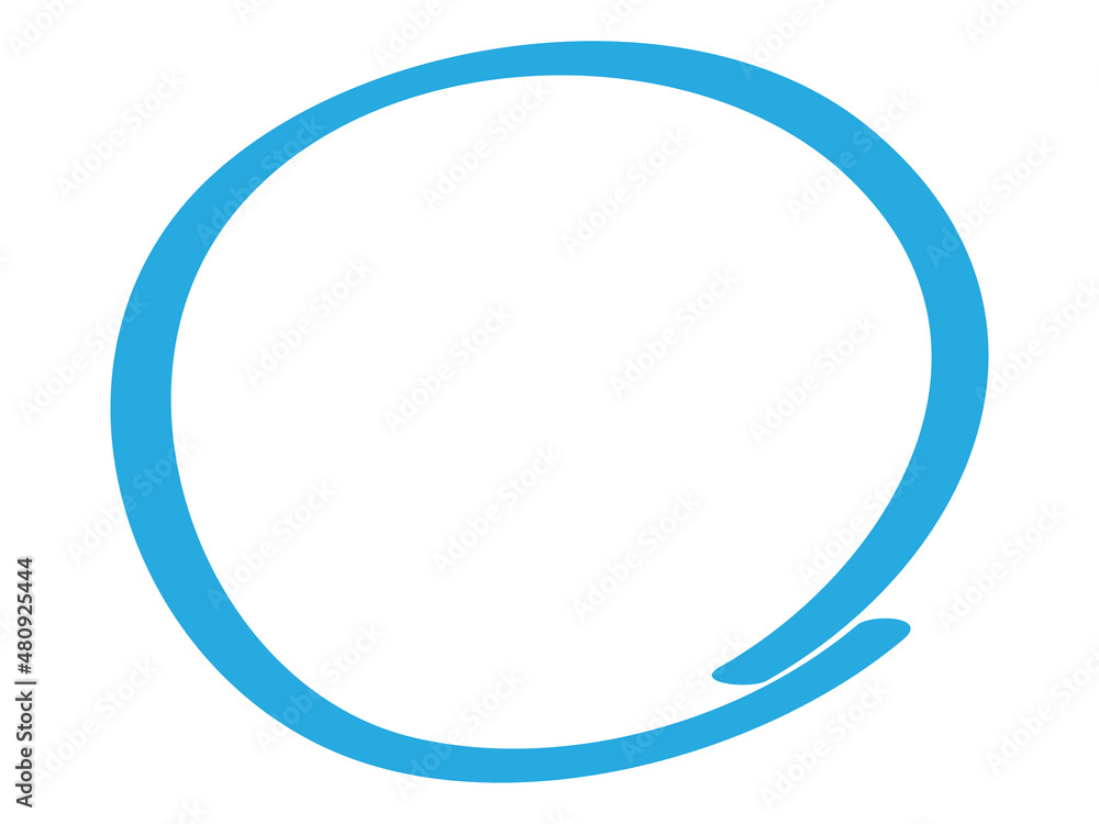 Blue circle pen draw. Highlight hand drawn circle isolated on white background. Handwritten blue circle. For marker pen, pencil, logo and text check. Vector illustration Blue circle pen draw. Highlight hand drawn circle isolated on white background. Handwritten blue circle. For marker pen, pencil, logo and text check. Vector illustration