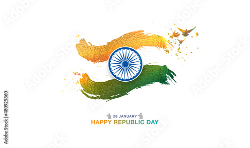 New Style theme Republic Day of India. Tricolor flag background  photo