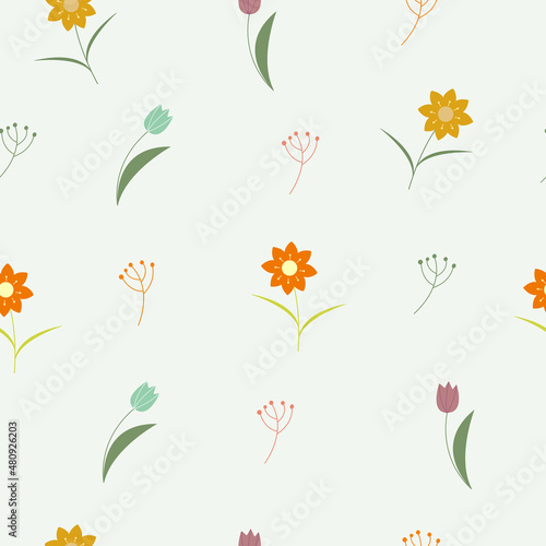 Seamless pattern with flowers. Spring pattern. Spring.