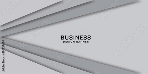 Grey abstract banner background in 3d style.