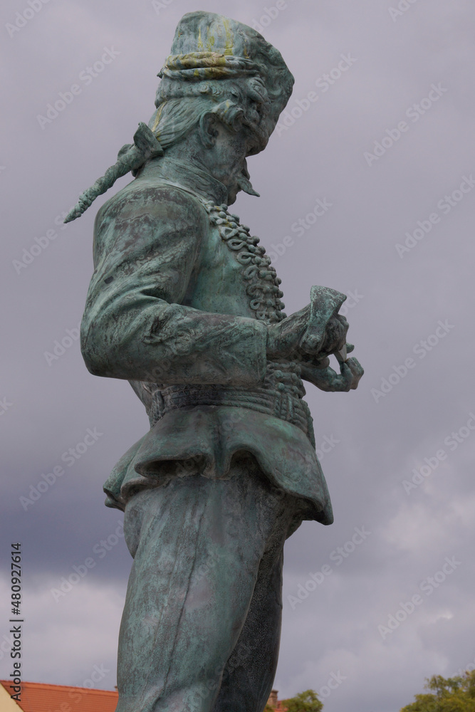 Budapest (Hungary). Sculpture of a Hungarian soldier from Hungary on the grounds of Buda Castle