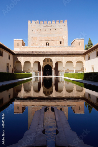 Granada (Spain). Patio de los Arrayanes of the Palace of Comares inside the Nasrid Palaces of the Alhambra photo