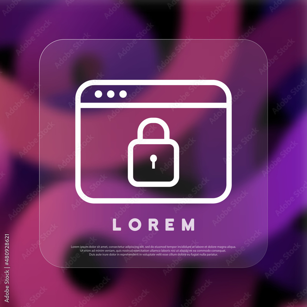 Security password icon. Web site login. User account. Access to account concept. Glassmorphism style. Vector line icon for Business and Advertising Security password icon. Web site login. User account. Access to account concept. Glassmorphism style. Vector line icon for Business and Advertising