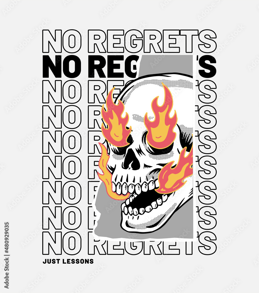 Skull in fire vector illustration, for apparel prints and other uses. Skull in fire vector illustration, for apparel prints and other uses.