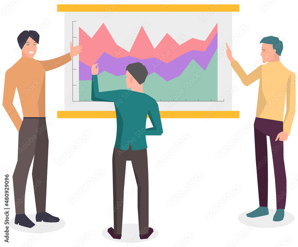 Analytics information and development statistics. Web CMS analysis measure, product testing technology, data analytics. Men analyse dashboard seo optimization, digital marketing reports vector icon Analytics information and development statistics. Web CMS analysis measure, product testing technology, data analytics. Men analyse dashboard seo optimization, digital marketing reports vector icon