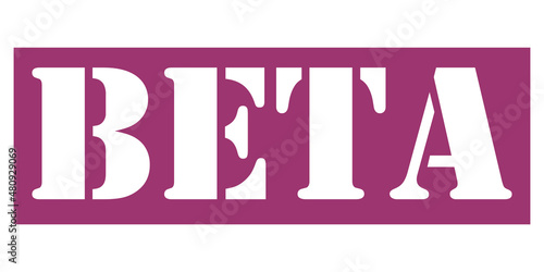 Beta Vector stamp. White isolated
