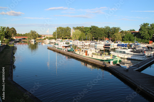 marina and marne canal in toul (france) 