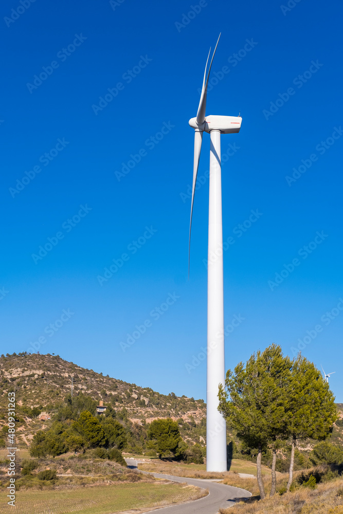 wind turbines in rural area in Spain wind turbines in rural area in Spain