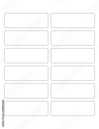 Rectangular Vector Templates - Blank Labels