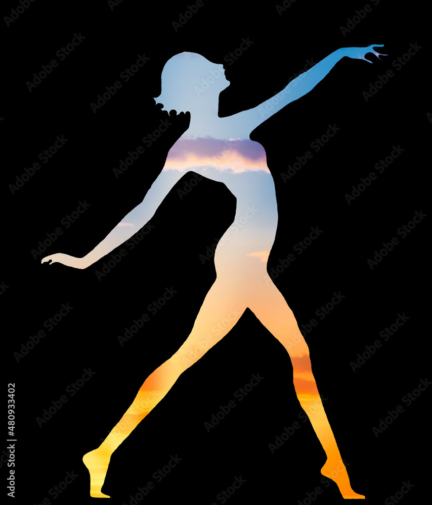 Une danseuse étoile sur un couché de soleil. Une danseuse étoile sur un couché de soleil.