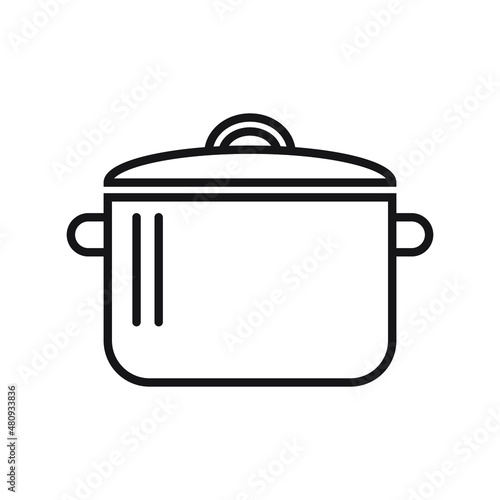 Cooking pot icon, vector illustration on white background