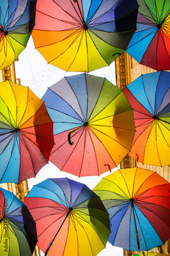 Umbrella Street in Bucharest, Romania. Travels
