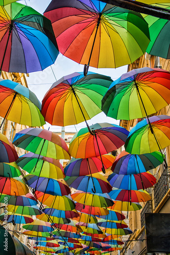 Umbrella Street in Bucharest, Romania. Travels