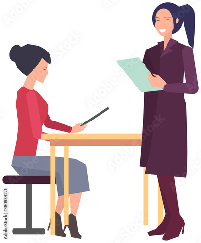 Businesspeople have project strategy planning meeting. Teamwork with business plan, creating new creative project. Meeting to discuss starting business. Colleagues discussing work in entrepreneurship