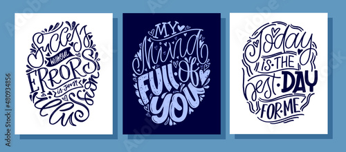 Cute hand drawn doodle lettering poster about life. Lettering label for banner, web, t-shirt design.