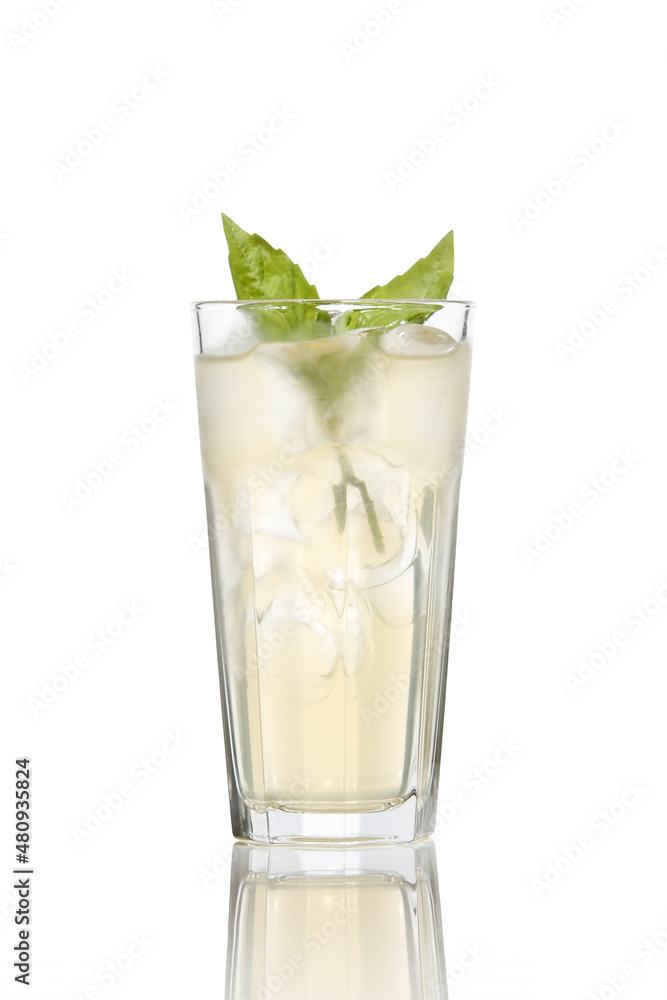 Cocktail in a glass isolated on white. Cocktail in a glass isolated on white.