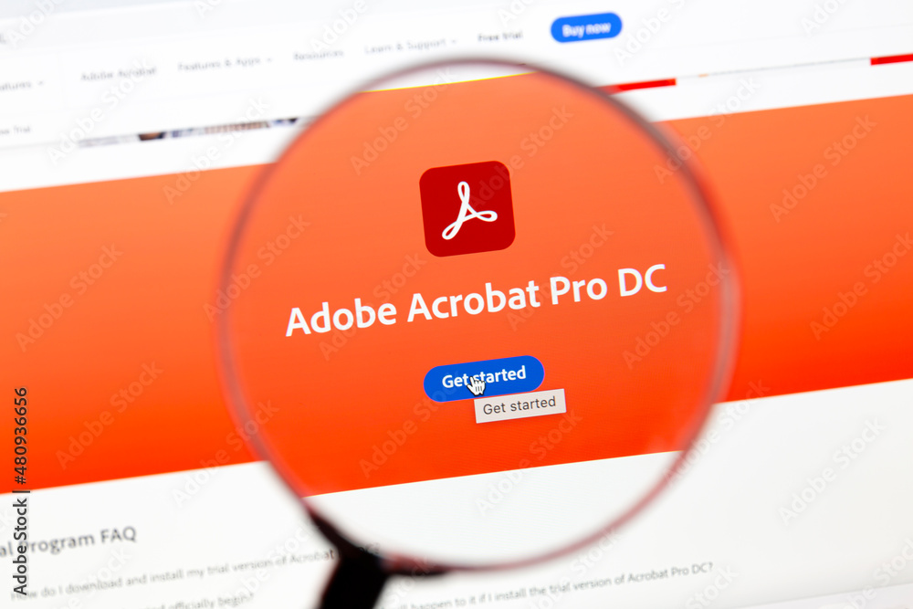 Ostersund, Sweden - Jan 17, 2022: Adobe Acrobat Pro DC website. Adobe  Acrobat is a family of application software and Web services developed by  Adobe Inc. Stock Photo | Adobe Stock