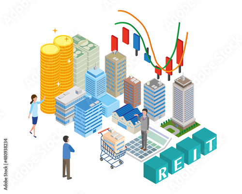 不動産投資信託のイメージイラスト