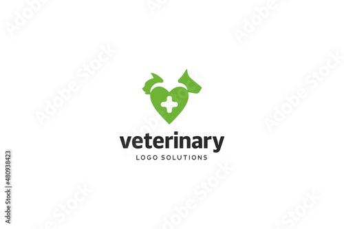 Template minimalist veterinary logo solution