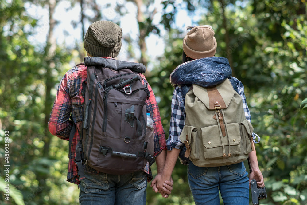 couple traveler attractive adventure wilderness. couple traveler attractive adventure wilderness.