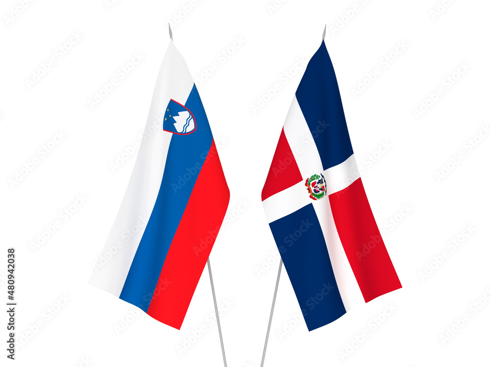 Slovenia and Dominican Republic flags Slovenia and Dominican Republic flags