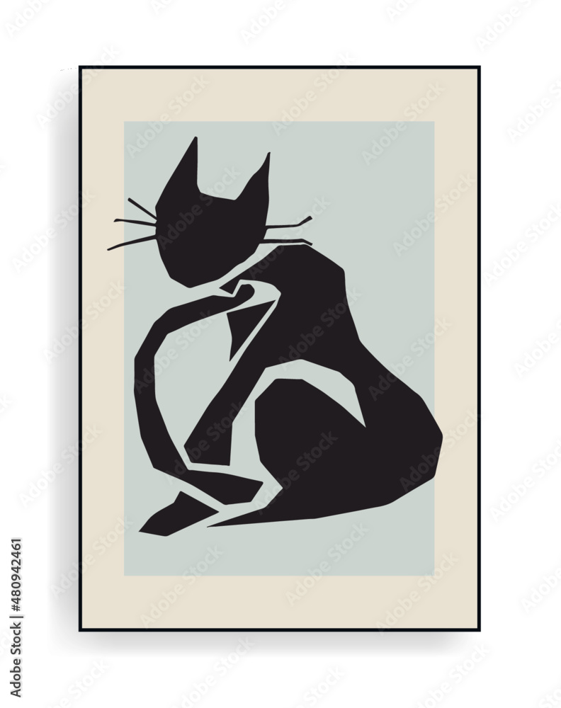 Matisse Abstract Art, Black Cat Print, Matisse Black Cat Cut Outs ...