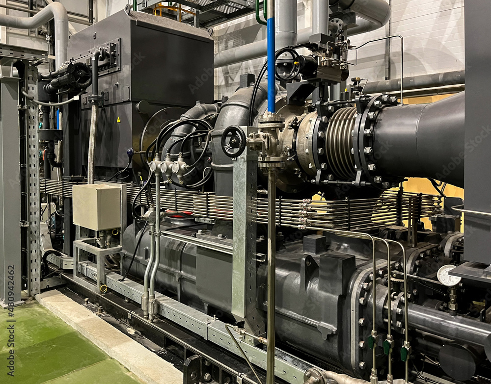 Air turbocharger for the production of CMI air. Compressor compresses air for industrial applications Air turbocharger for the production of CMI air. Compressor compresses air for industrial applications