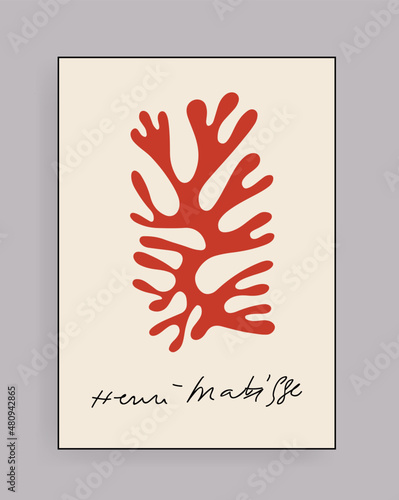 Matisse Abstract Art Set, Aesthetic Modern Art, Boho Decor, Minimalist Art, Illustration, Vector, Poster, Postcard. Collection for decoration. Vector all isolated. Set of abstract trendy creative art.