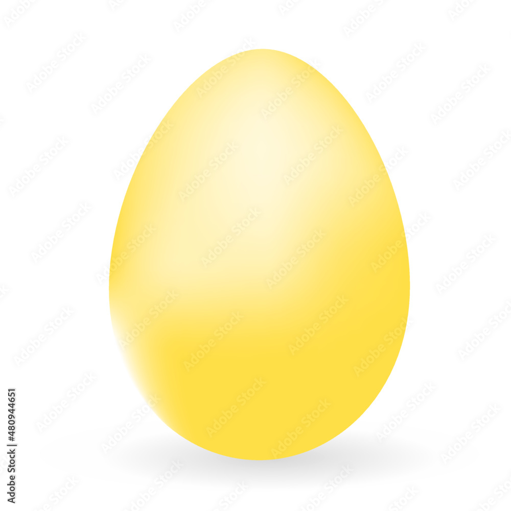 Yellow egg. Vector Easter yellow egg on white background.	