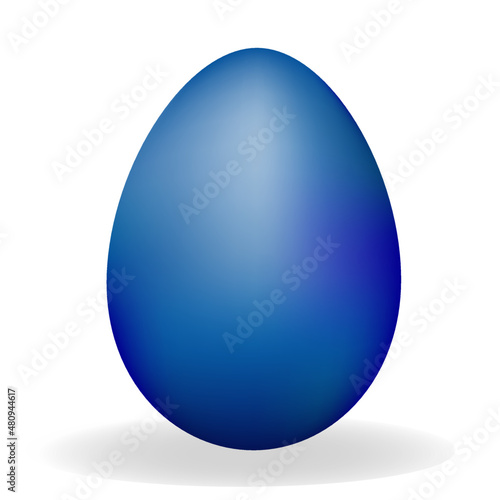 3D Blue egg . Vector Easter blue egg on white background.