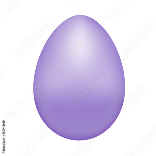 Purple egg vector. Vector Easter violet egg on white background.
