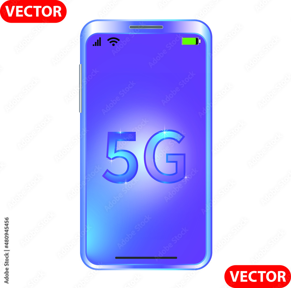 5G Cell phone Vector. Purple mobile phone. 2d graphics for motion design and animation 5G Cell phone Vector. Purple mobile phone. 2d graphics for motion design and animation