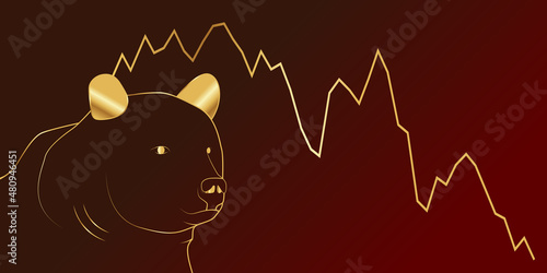 Bear Market Stock Crypto Gold Line