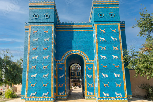 Tela Ishtar-Gate the entrance to the ancient city of Babylon, Iraq