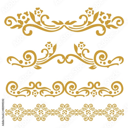set of gold elegant vintage border