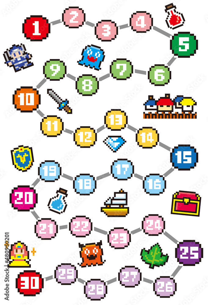 Rpg風ドット絵 背景白スタンプ台 Stock Vector Adobe Stock