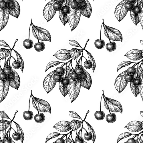 Cherry seamless pattern.