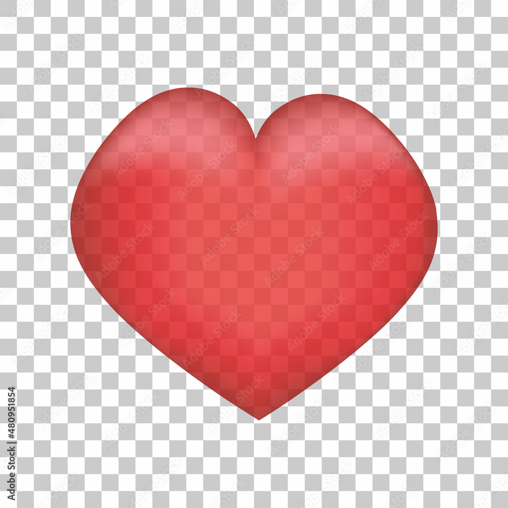 Red heart on transparent background. Easy replace backdrop. Vector illustration. Red heart on transparent background. Easy replace backdrop. Vector illustration.