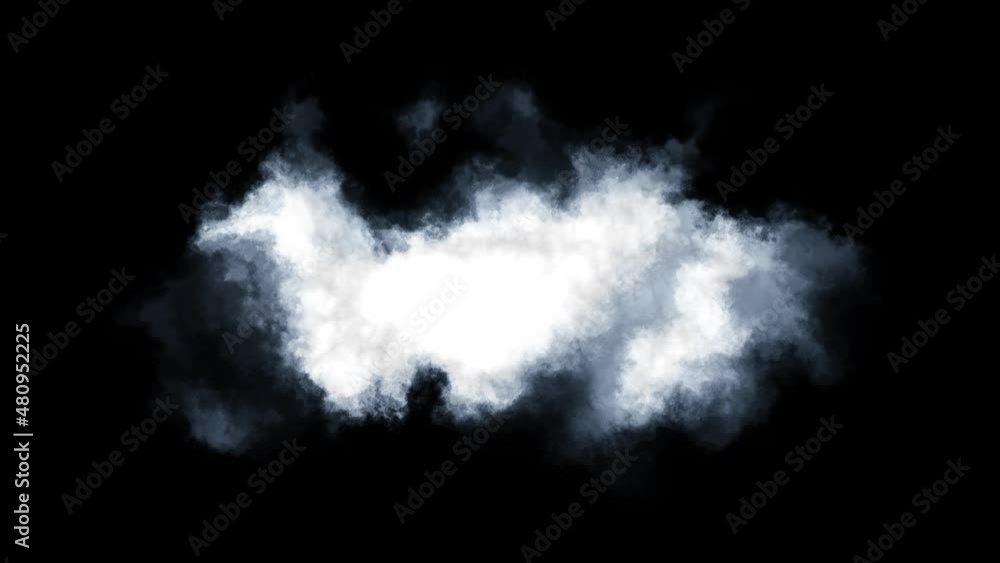 4k White Cloud Loop on Black Background 4k White Cloud Loop on Black Background