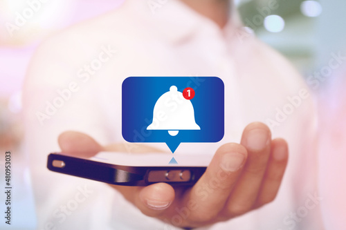 Canvas Print スマホに出るベルの通知 Bell of Notification on Smartphone
