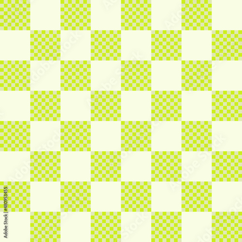 Yellow buffalo plaid tartan fabric seamless pattern, Green gingham vector
