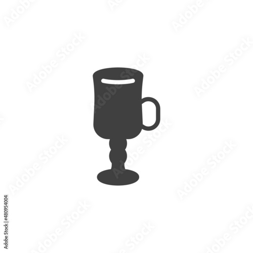 Irish coffee glass vector icon