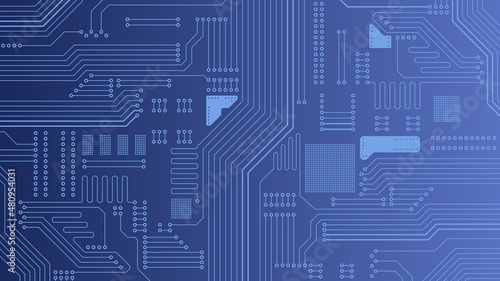 Blue electronic circuit board background