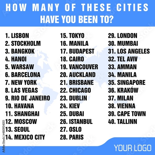 Social media city travel quiz content