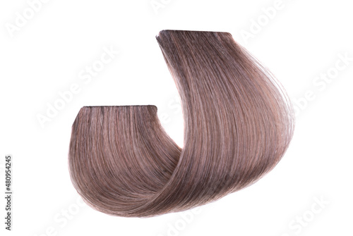 dyed curl of hair isolated