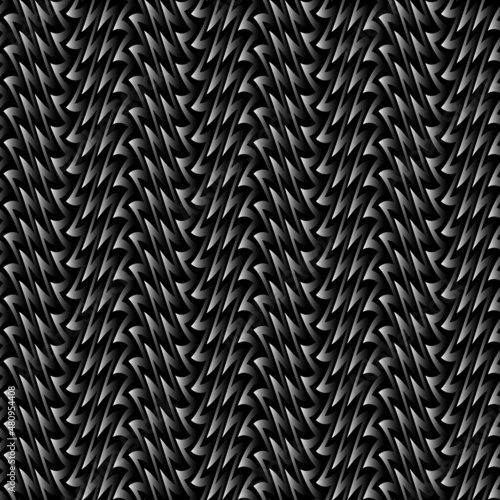 Vector repeatable pattern of gradient monochrome zigzag stripes. Optical art toothy texture for wallpaper design.