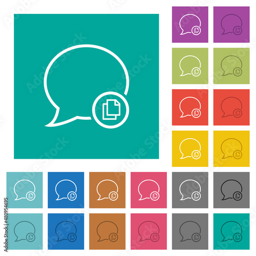 Copy message outline square flat multi colored icons