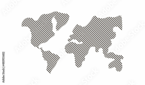 Vector illustration map in lines. Vector design. Map in lines.