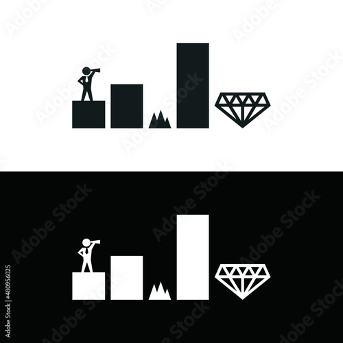 Business risk icon illustration isolated of flat style design on white background