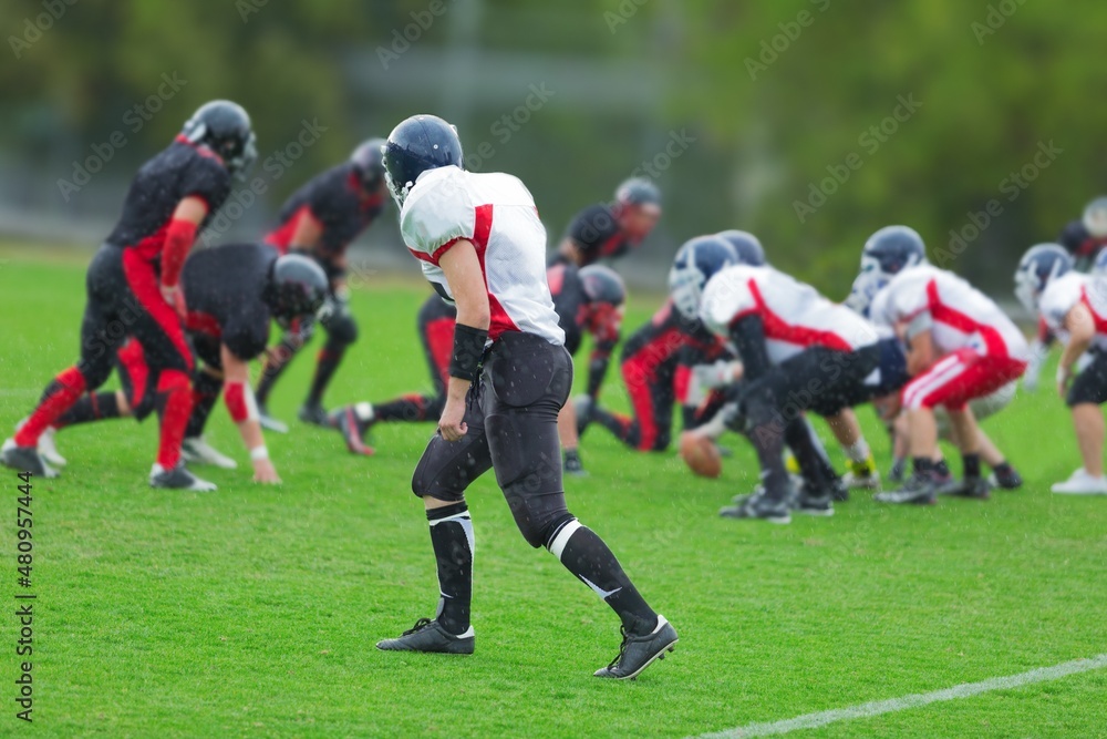 Fototapeta premium People Playing American Football